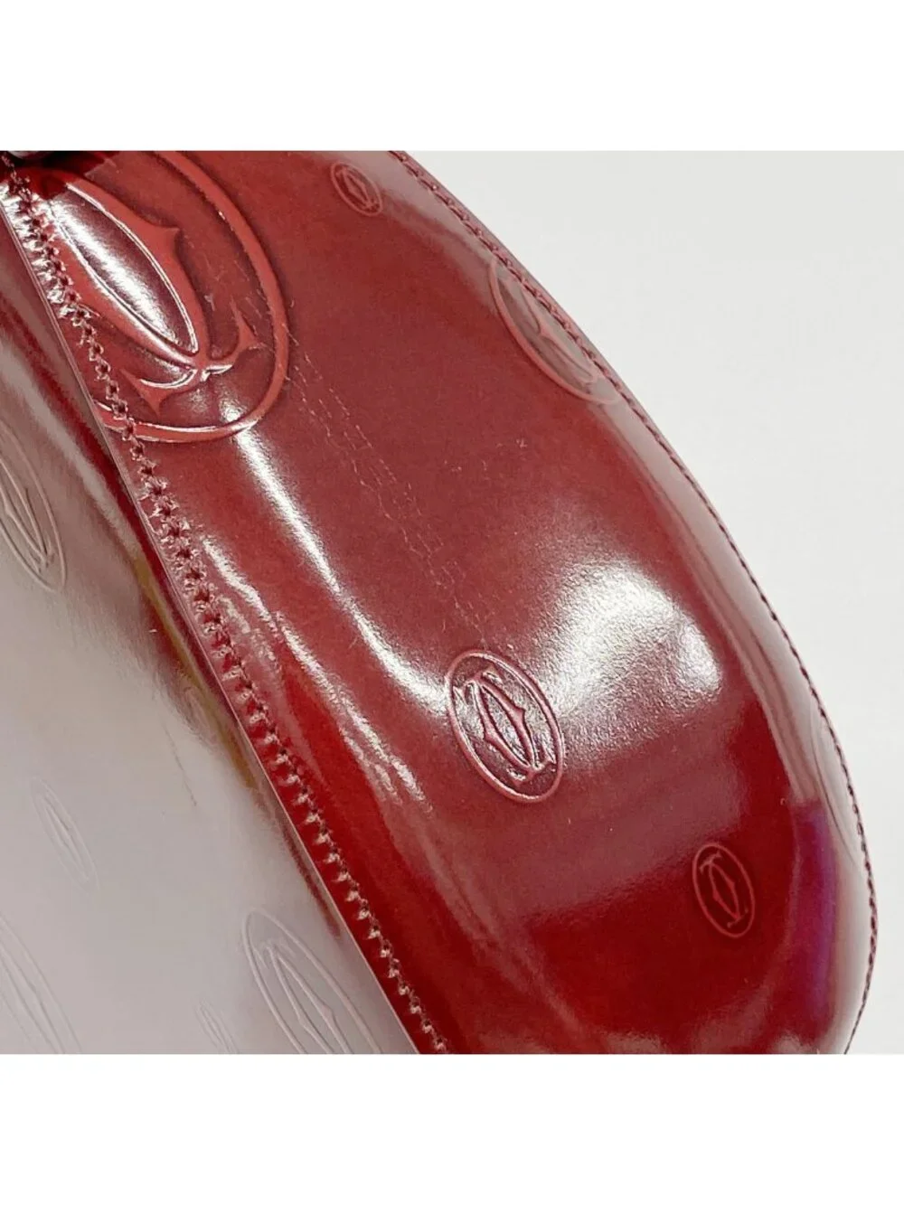 Cartier Handbag Happy Birthday Leather Bordeaux Silver